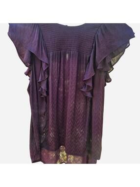 Bohochic, plum color, Ruffle top from Anthropologie beautiful ruffle burgundy bl
